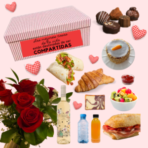 Food-Box para mi Amor con ramo & bombones